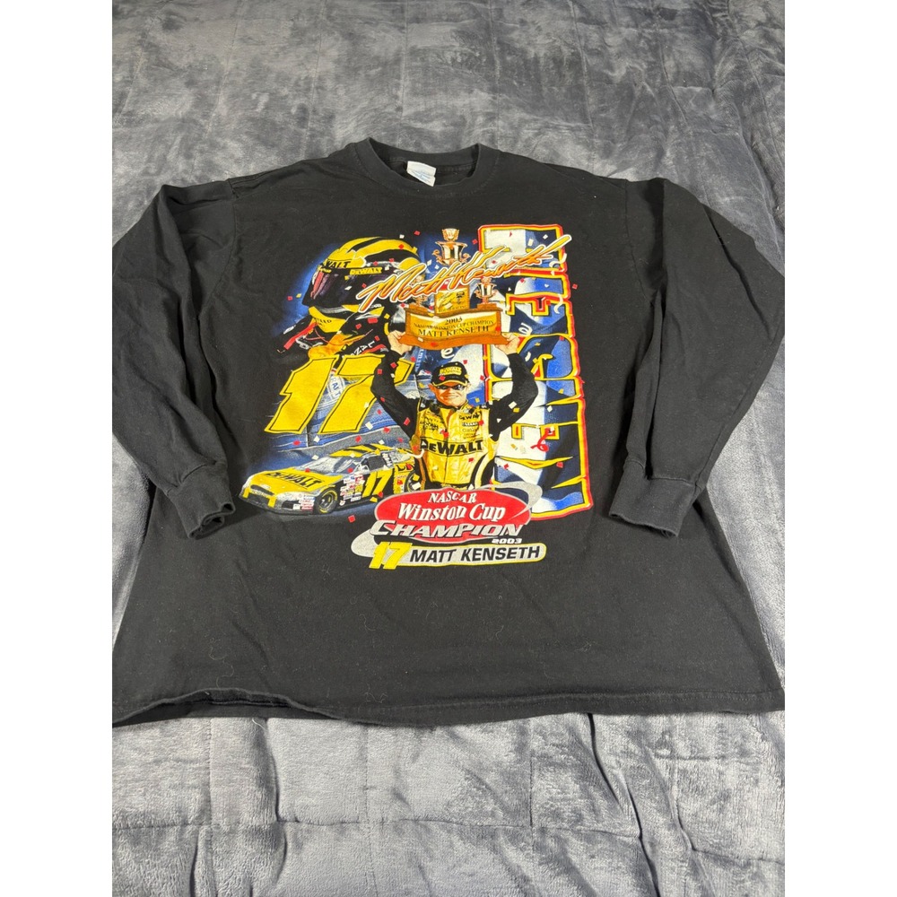 Matt Kenseth 2003 NASCAR Winston Cup Champion Long Sleeve Shirt Mens XL Black
